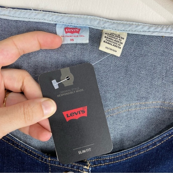 Levi's Veda Slim Fit Full Button Up Down Denim Jean Mini Dress Size XS‎ (NWT) - Picture 3 of 9